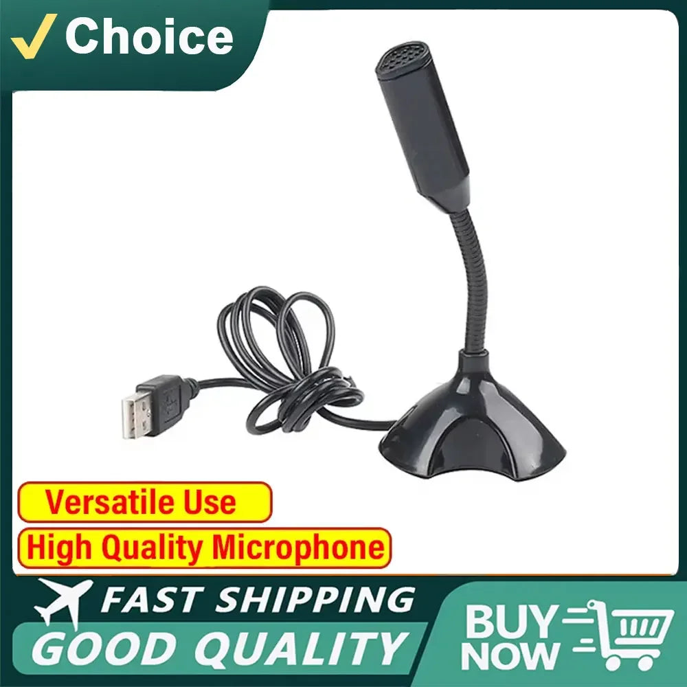 Black usb microphone with flexible gooseneck and wide base for gaming streaming mikrofon and adjustable studio singing