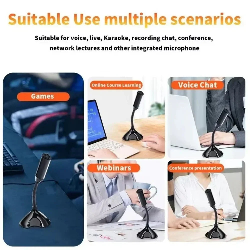 Black gooseneck usb microphone with adjustable studio singing feature and streaming mikrofon stand for gaming streaming use