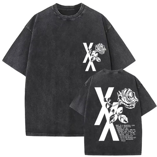 Rapper MGK Day Lost Americana Tour 2026 Vintage Washed T Shirts Men's Women Hip Hop Punk Gothic Short Sleeve T-shirts Streetwear