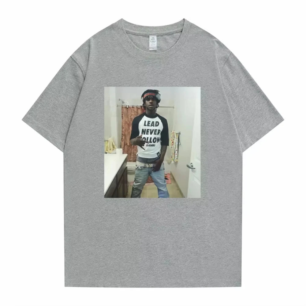 Rapper Chief Keef Lead Never Follow Leaders Funny Meme T-shirts Male Cotton Tshirt Men's Women Hip Hop Casual Oversized T Shirts