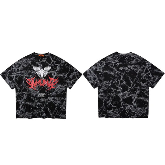 Hip Hop T Shirt Men 2025 Streetwear Oversize Dark Style Tshirt Short Sleeve Cotton Loose T-Shirt Summer Clothes Street Wear New