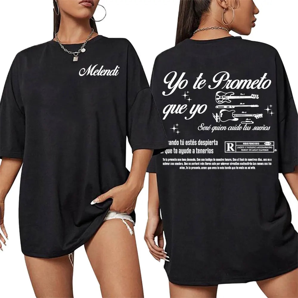 Rapper Melendi Album Tour 2025 Printed T-shirt Men's Clothing Vintage Gothic Oversized T-shirts Summer Tops High Quality T Shirt