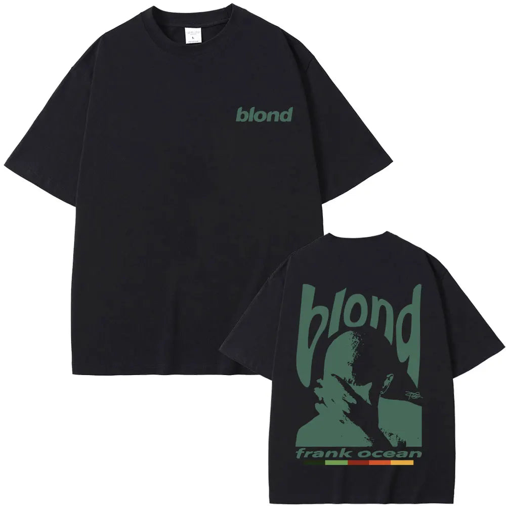 Rapper Frank Graphic T-shirts Hip Hop Ocean Album T Shirts Blond Fashion Oversized Men's Cotton Tshirt Male Vintage Streetwear