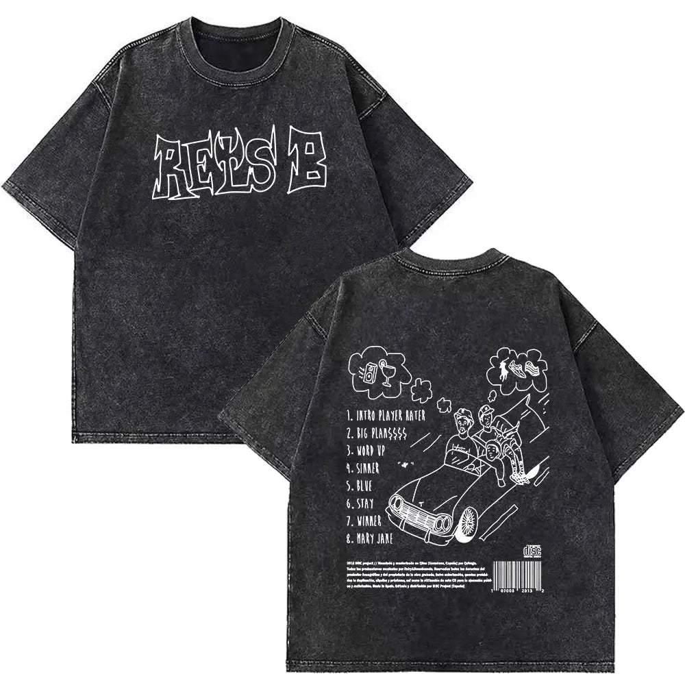 Rapper RELS B Skinny Flakk A New Star Album Merch T-shirt Men Women Fashion Hip Hop T-shirts Cotton Oversized Washed T-shirts