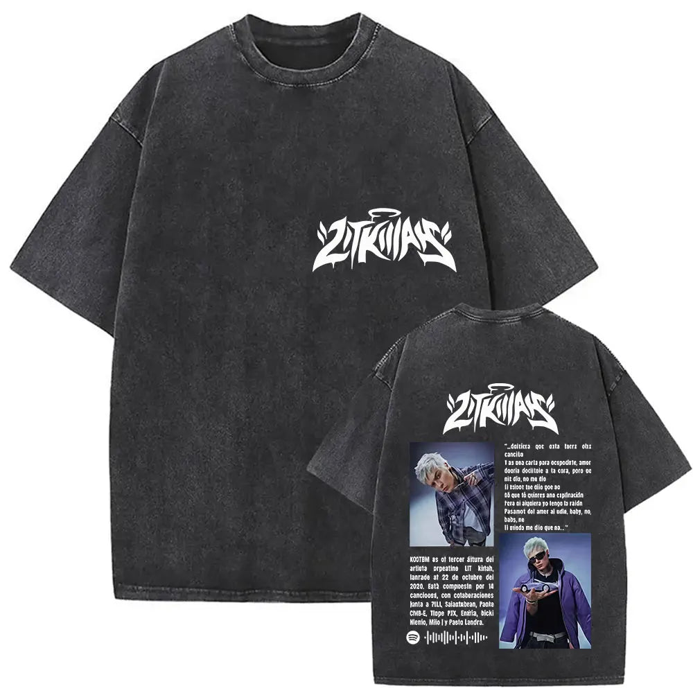 Rapper Lit Killah Tour 2025 Album Graphic T-shirts Mens Clothing Fashion Pop Music T Shirts Vintage Washed 100% Cotton Tops Tees