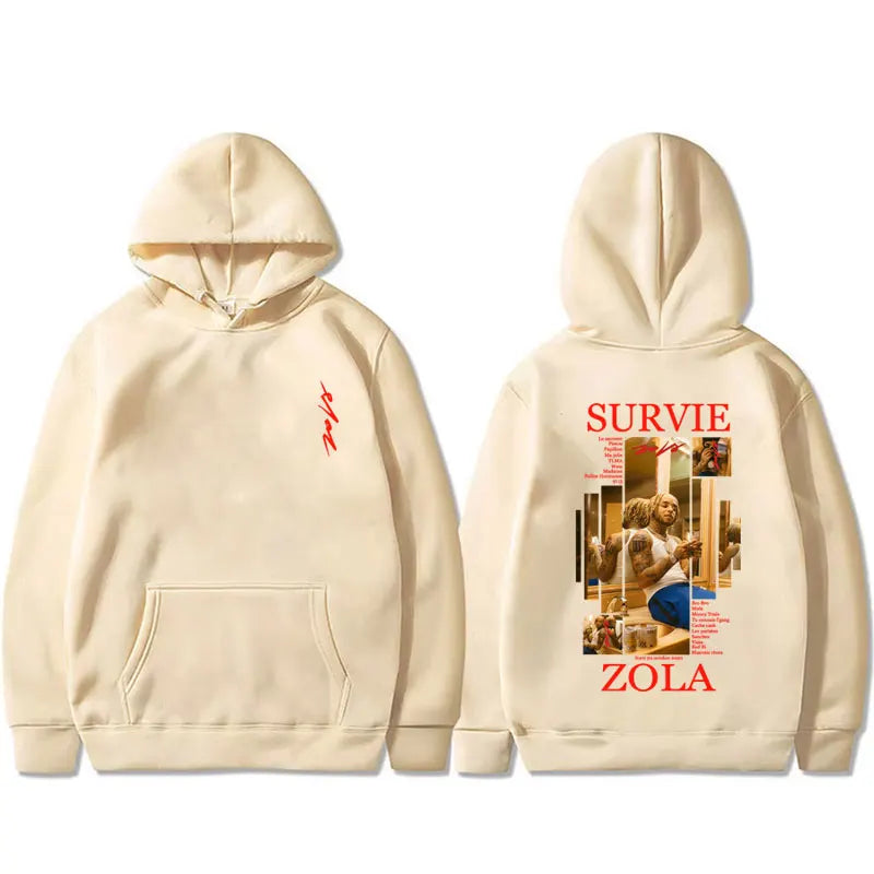 Rapper Zola Survie Graphic Hoodie Male Casual Fleece Cotton Sweatshirt Men's Women's Hip Hop Fashion Pop Music Pullover Hoodies