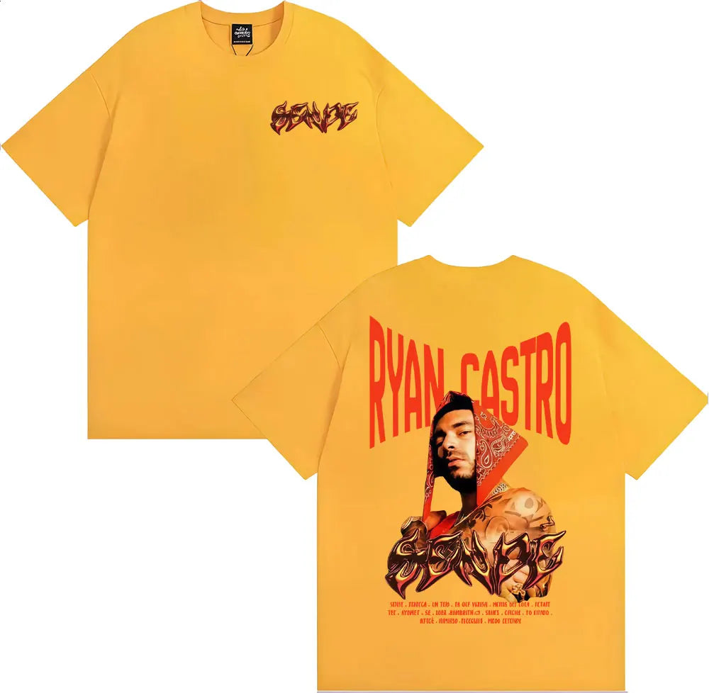 Rapper Ryan Castro Album Tour Graphic T Shirt Men Women Fashion Hip Hop Vintage T-shirts Cotton Casual Short Sleeve T-shirt Tops