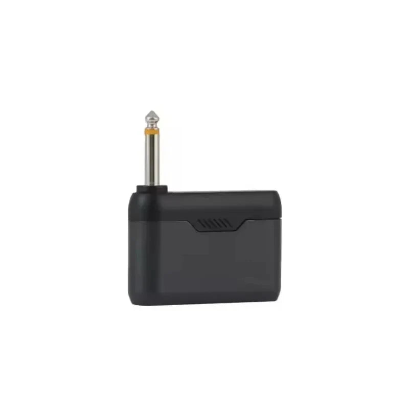 Black compact wireless microphone uhf transmitter with metallic input jack and rechargeable receiver cordless for church party speaker