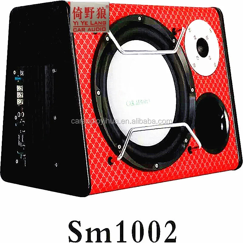 Yiyelang car audio modified speaker stereo bass amplifier car with red and black subwoofer and diamond-patterned grille