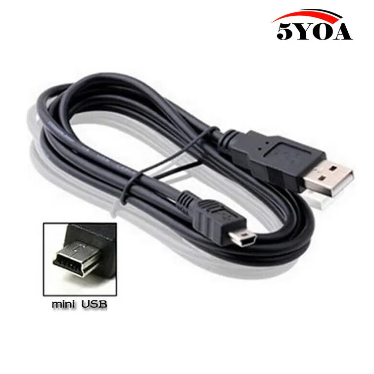 Black 0.8m usb cable 2.0 a male to mini b 5 pin for harddisk computer mp3 camera mobile phone best quality usb cable