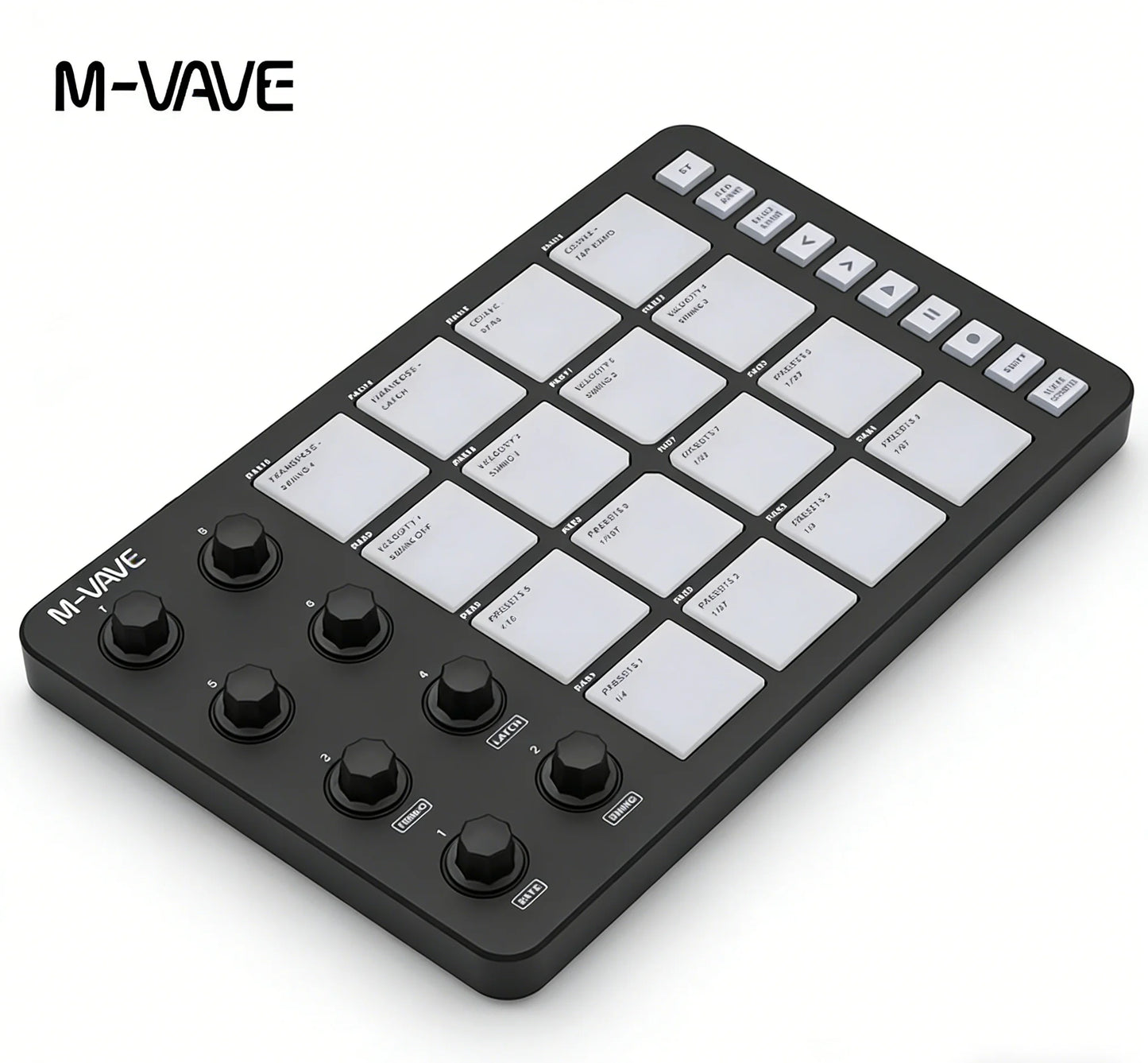 M-VAVE SMC-PAD, 16-Pad MIDI Controller,USB-C Interface， Portable Beat Maker & 3.5mm Output Interface