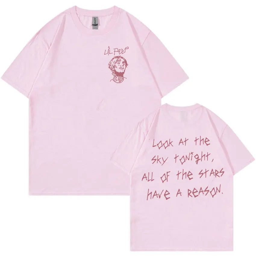 Rapper Lil Peep Tour Concert Graphic T Shirt Men's Fashion Cotton Short Sleeve T-shirt Unisex Hip Hop Oversized Tees Streetwear