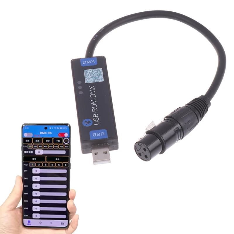 USB-RMD-DMX Mobile App DMX Dialer Stage Light Wireless Bluetooth DMX Controller Tool Only Supports Android Devices
