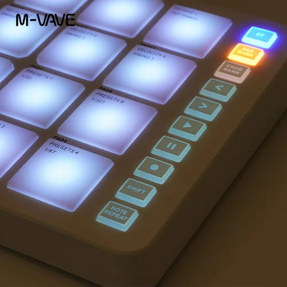 M-VAVE SMC-PAD, 16-Pad MIDI Controller,USB-C Interface， Portable Beat Maker & 3.5mm Output Interface