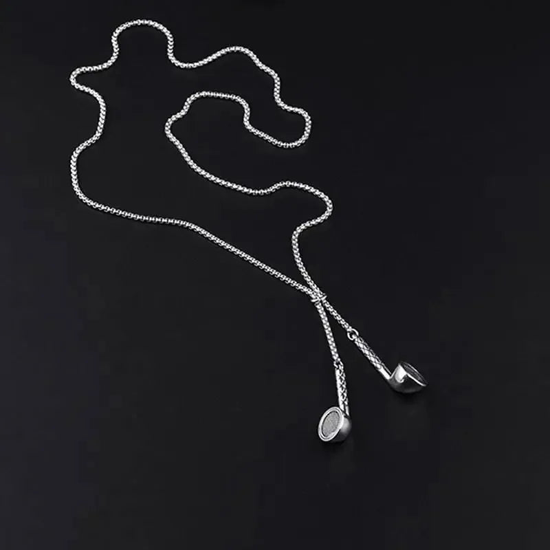 Hip Hop Earphone Punk 2025 Fashion Pendant Necklace for Women Man Unisex Metal Headphone Chokers Necklaces High Street Jewelry
