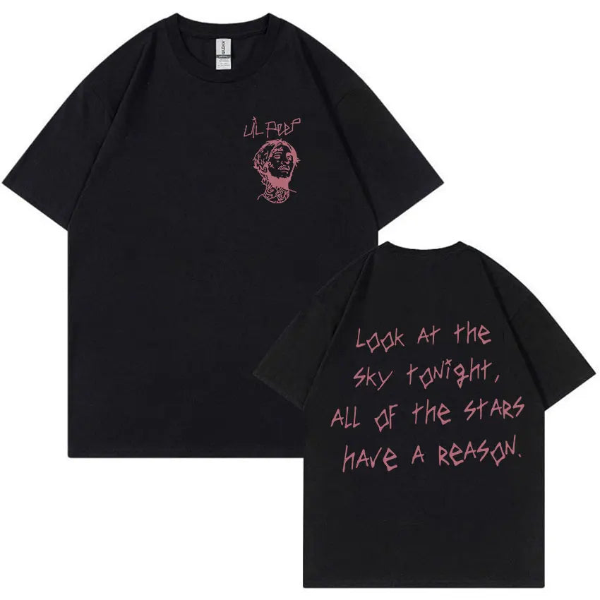 Rapper Lil Peep Tour Concert Graphic T Shirt Men's Fashion Cotton Short Sleeve T-shirt Unisex Hip Hop Oversized Tees Streetwear