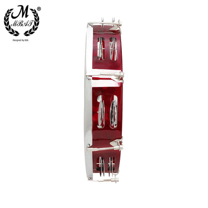 M MBAT Hand Tambourine Stainless Steel Self-Tuning Handbell Drum Musical Educational Toy ABS Metallic Percussion Instrument