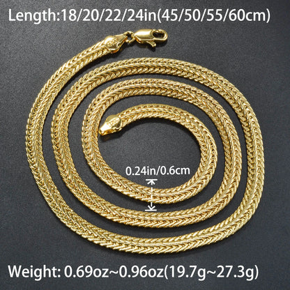 Hip Hop Chain Neck Choker Jewelry for Men Boy 18k Gold Plated Minimalist Long Necklace Italian Man Birthday Party Gift Wholesale