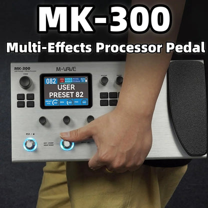 M-VAVE MK-300 Guitar Multi-Effects Pedal: 3.5" LCD/320+FX/100 Cabs/120Amps/128 Drum Machine/Drum Machine/USB/XLR/MIDI