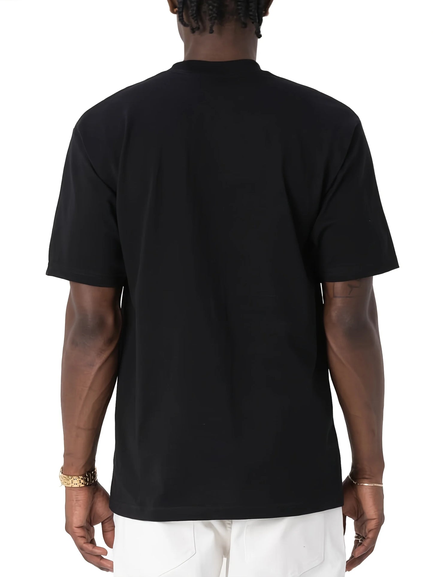 Men's Mike Tyson retro pattern-black hip-hop T-shirt, retro rapper design, cotton short-sleeved T-shirt.
