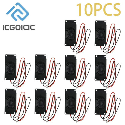 Black rectangular 10pcs mini speaker with red and black wires 8ohm 3w cavity loudspeaker diy advertising use