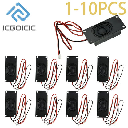 Black rectangular icgoicic 10pcs mini speaker with red and black wiring for cavity loudspeaker diy advertising use