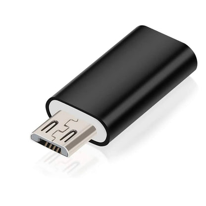 Black plastic usb c female to micro usb male adapter with silver connector for nexus lg xbox and samsung galaxy devices