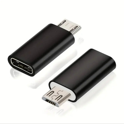 Black usb c female to micro usb male adapter with metallic contacts compatible with nexus lg xbox and samsung galaxy devices