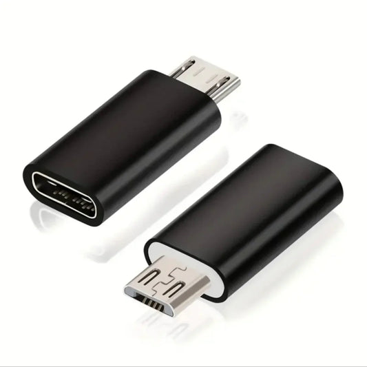 Black usb c female to micro usb male adapter with metallic contacts compatible with nexus lg xbox and samsung galaxy devices