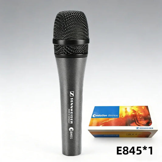 Pcs sennheiser e845s live streaming handheld dynamic vocal microphone with black mesh grille and matte gray body