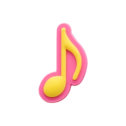 A vibrant pink and yellow 1/20pcs musical instruments pin charm with glossy 3d design for men women kids accessories decorations buckles
