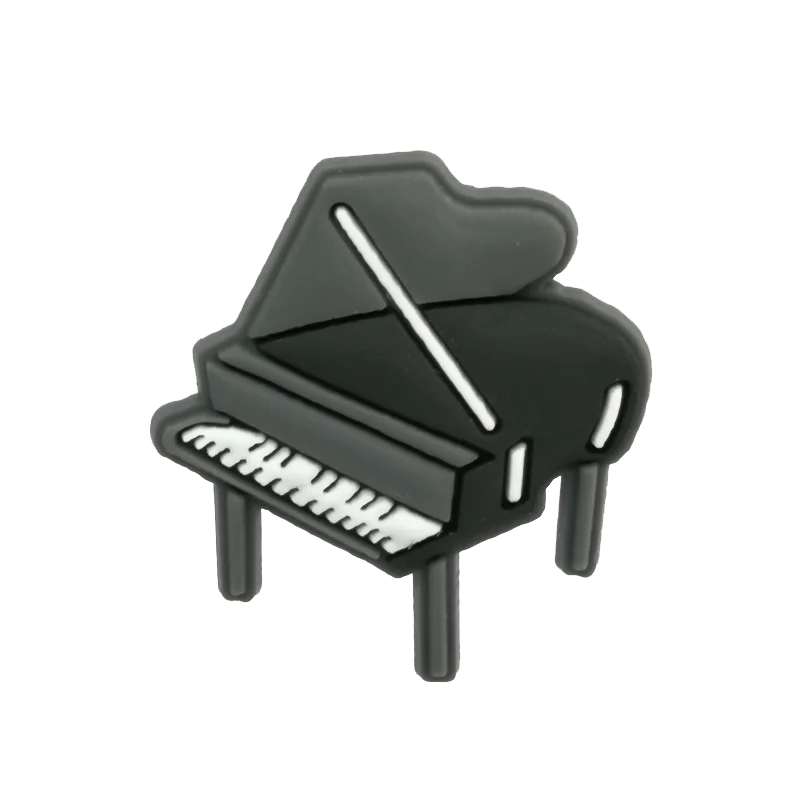 Black grand piano charm with white keys and glossy finish in 1/20pcs musical instruments accessories decorations buckles for men women kids