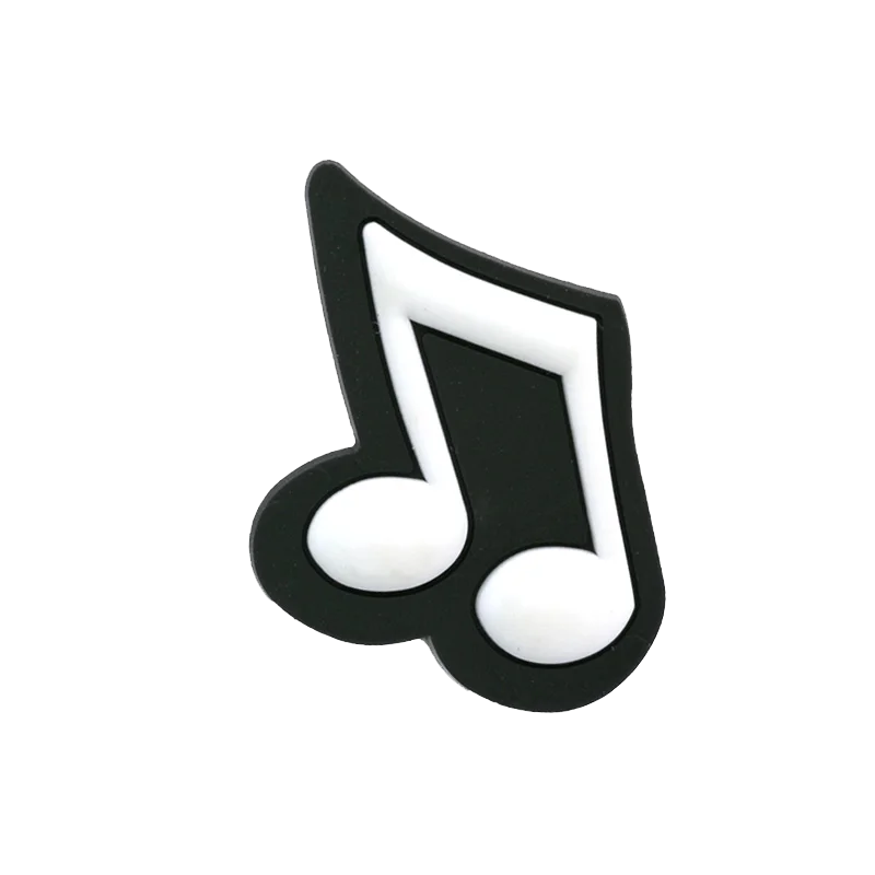 Black and white musical note charm with glossy finish from 20pcs musical instruments accessories decorations buckles set for men women kids