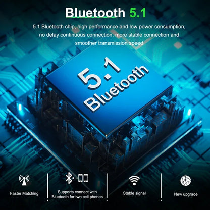 Blue 5.1 bluetooth chip with metallic edges and white branding on circuit board for ejeas mesh intercoms riders 1200m interphone sharing fm ip67