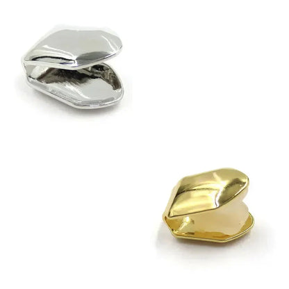 Silver and gold plated small single tooth caps hip hop grills with polished reflective metal surface for rapper party use