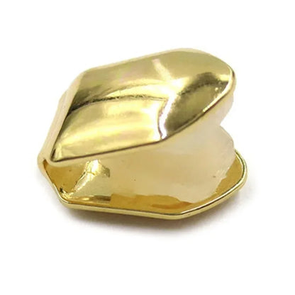 Gold plated small single tooth caps hip hop grills with smooth rounded edges for rapper party accessories