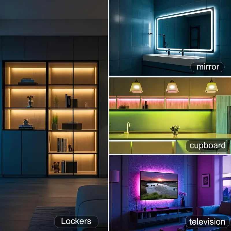 Modern rgb led strip lights with usb 5v music sync and 44key remote control for room tv backlight decoration
