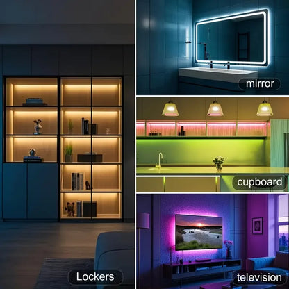 Modern rgb led strip lights with usb 5v music sync and 44key remote control for room tv backlight decoration
