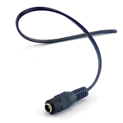 Black plastic 12v dc male to female connectors jack cable adapter for strip light cctv power supply cord 5.5 x 2.1mm