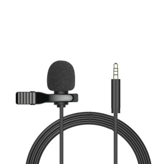 Black mini portable lavalier microphone with foam windscreen clip-on lapel mic wired with 3.5mm type-c microfon
