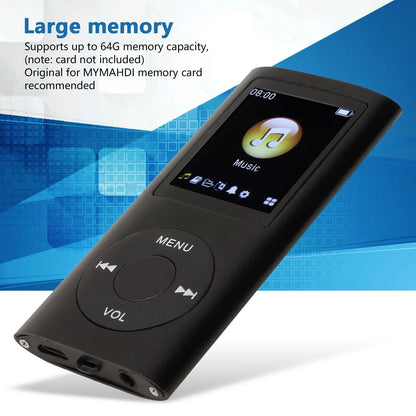 Black plastic mp3 player stylish multifunctional lossless sound with 1.8 inch lcd screen and circular navigation buttons