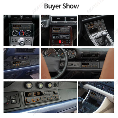 Black and silver 1 din mp3 retro style car radio with voice control 12v and head unit usb multimedia features