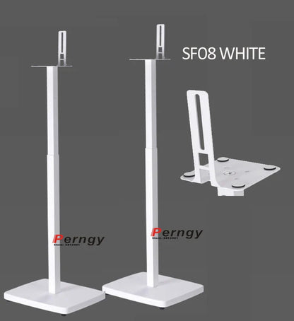 White sf08 speaker stands with minimalist design and sturdy square bases for stand q90r q950r 9500s 9200s sonos use