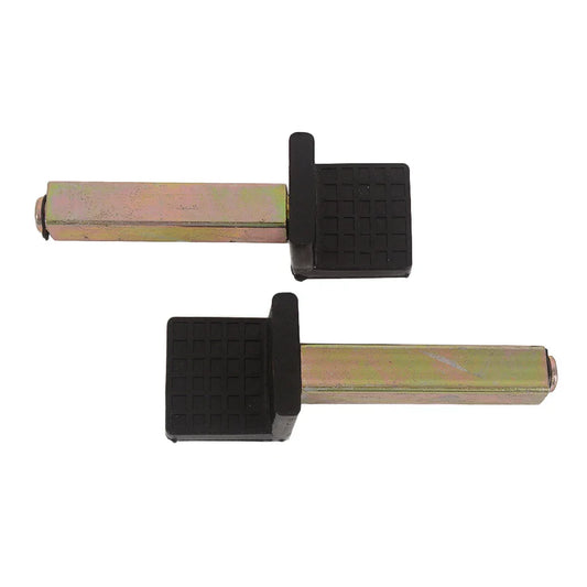 Black rubberized foot caps with textured grid on metallic hexagonal rods for motorcycle bike stands wheel support frame
