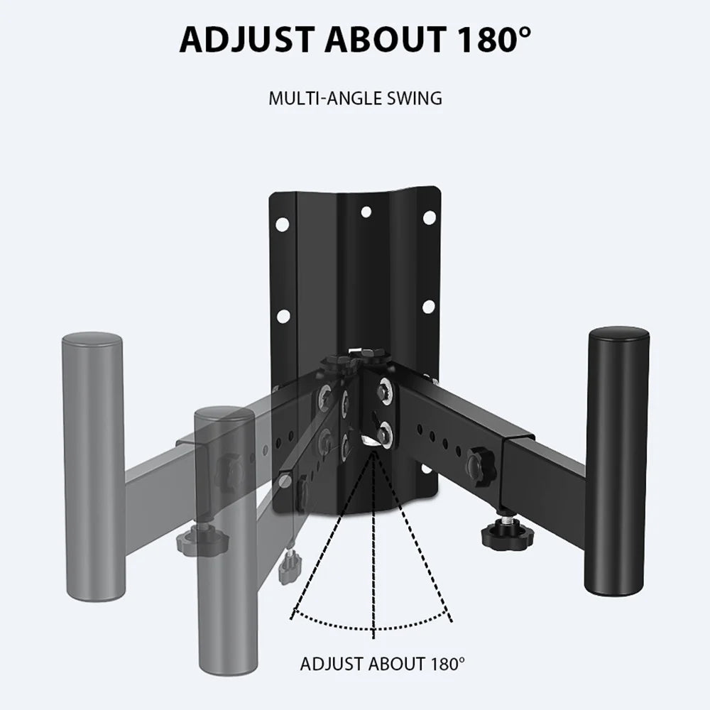 Black metal monitor arm with adjustable multi-angle swing for 180 degrees in professional mounts brackets metal stands audio telescopic wall mounting