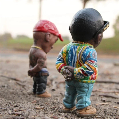 Colorful detailed hip hop legend commemorative resin ornament of a child in a vibrant jacket and blue jeans