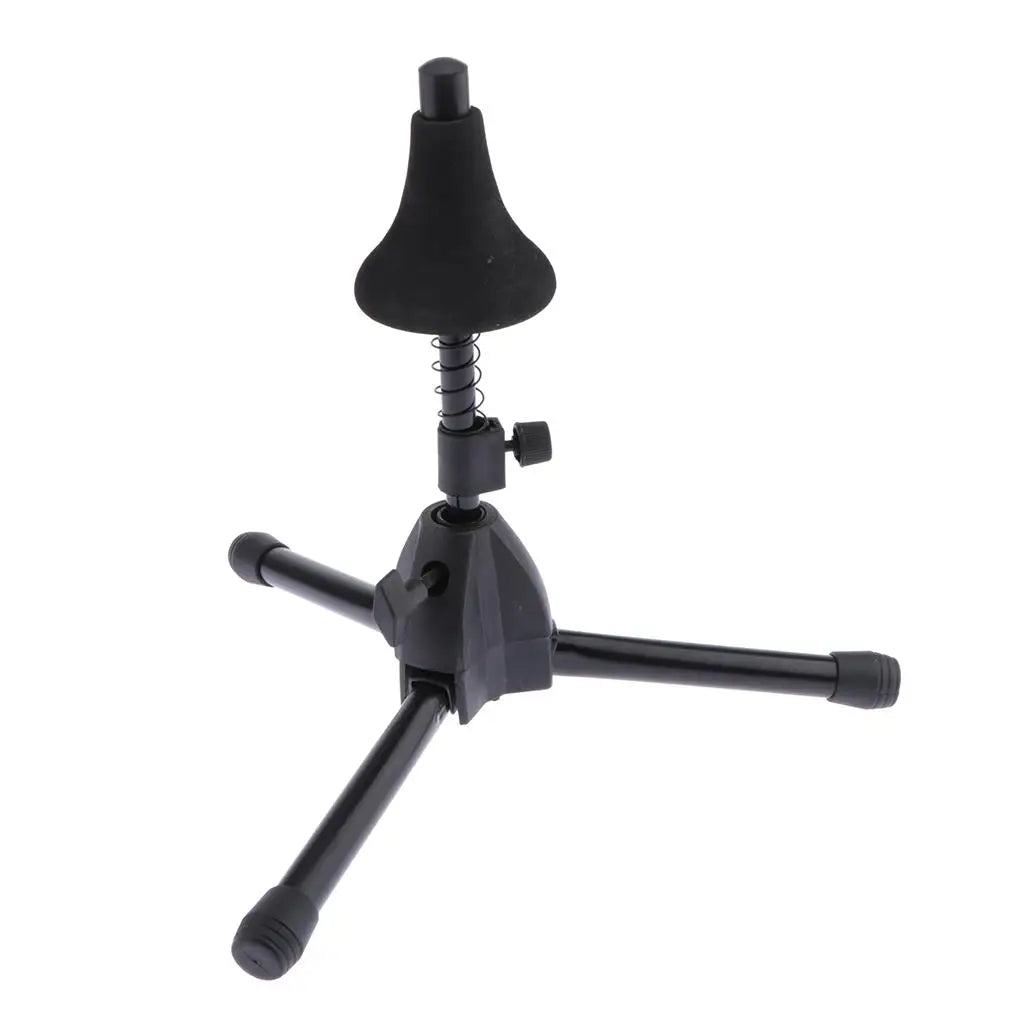 Black detachable trumpet stand with adjustable spring-loaded clamp iron trumpet support bracket with folding legs