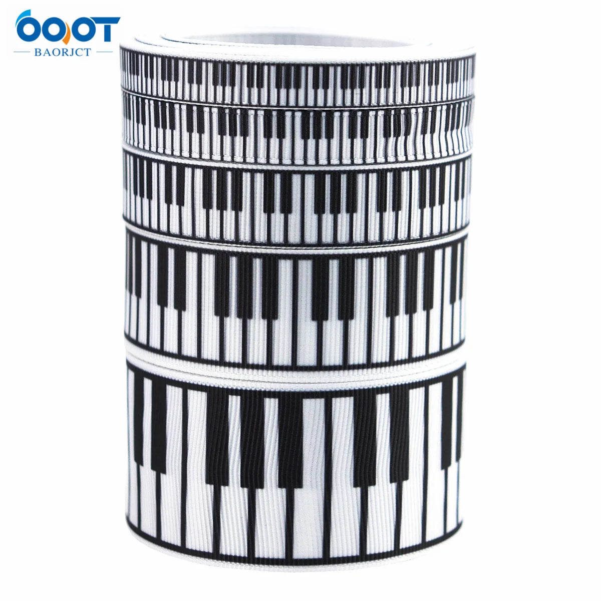 Black and white piano key patterned ribbon roll ideal for wedding diy present wrapping floral bouquet birthday party crafts