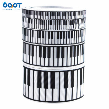 Black and white piano key patterned ribbon roll ideal for wedding diy present wrapping floral bouquet birthday party crafts