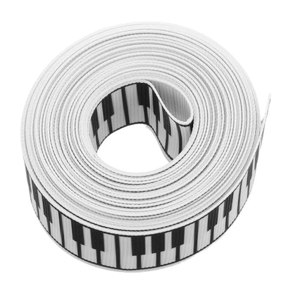 White elastic ribbon with black and white piano key pattern for wedding diy present wrapping floral bouquet birthday party craft